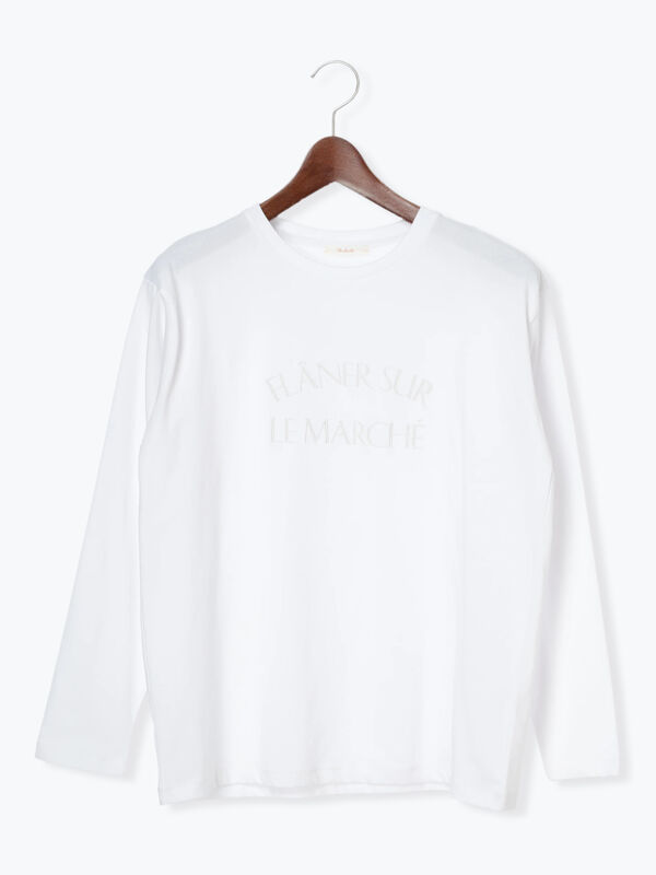 エンブロイダリーロゴＴシャツ　カシミヤ　BARRIE trim_ofalv_item6fb40a7e71b911e