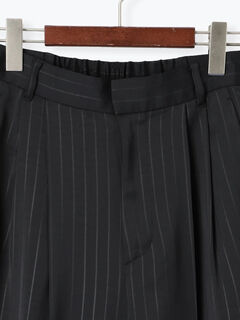セール】 エンボスストライプサテンワイドパンツ(グレー セール】 エンボスストライプサテンワイドパンツ(グレー