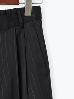 セール】 エンボスストライプサテンワイドパンツ(グレー セール】 エンボスストライプサテンワイドパンツ(グレー