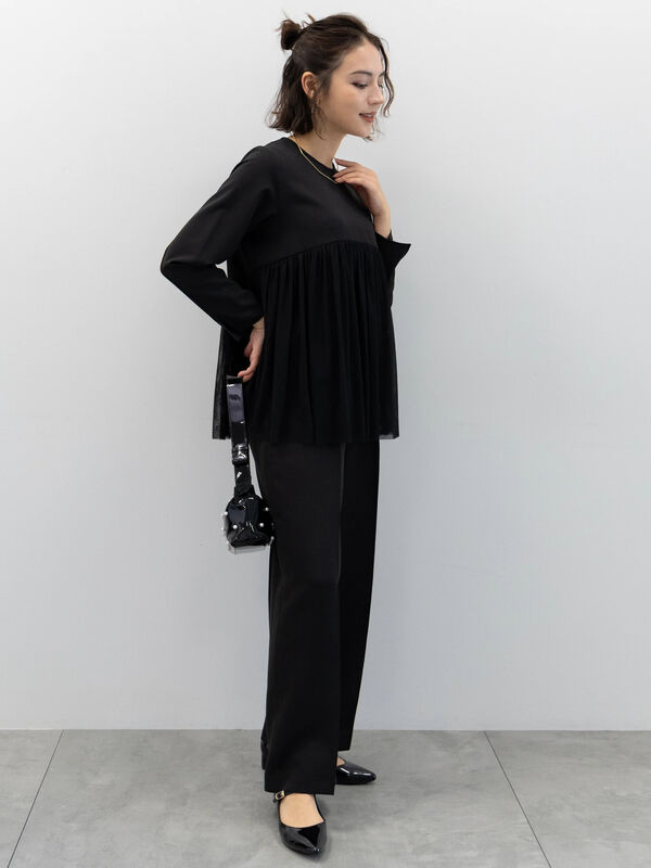 セール】 【セレモニーアイテム】タックストレートワイドパンツ