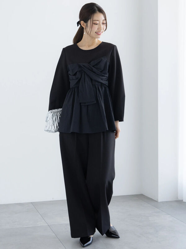 セール】 【セレモニーアイテム】タックストレートワイドパンツ
