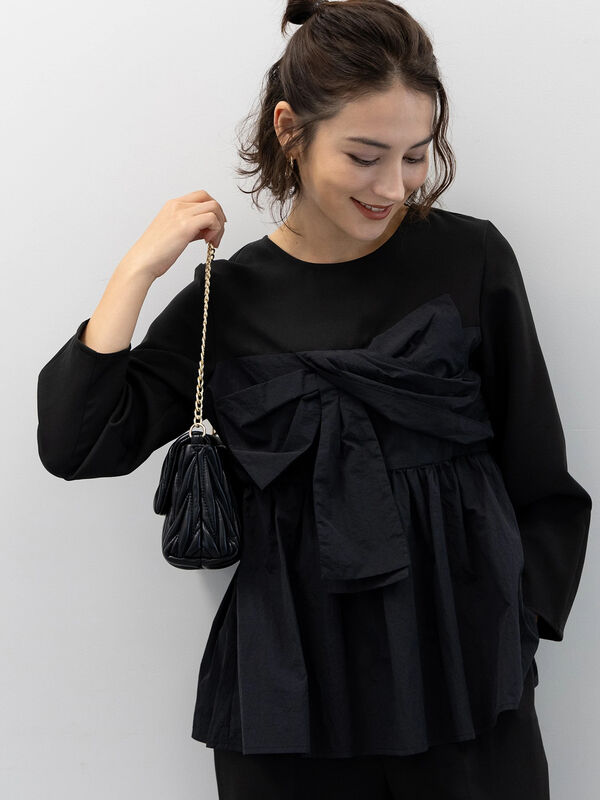 セール】 【セレモニーアイテム】リボンビスチェドッキングブラウス