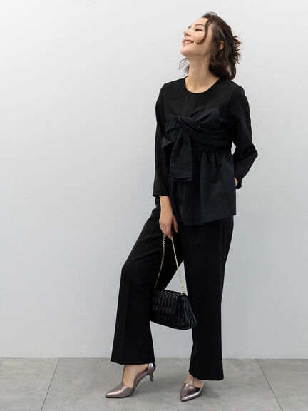 【セレモニーアイテム】リボンビスチェドッキングブラウス（セットアップ可）（ブラック）｜Te chichi（テチチ）通販