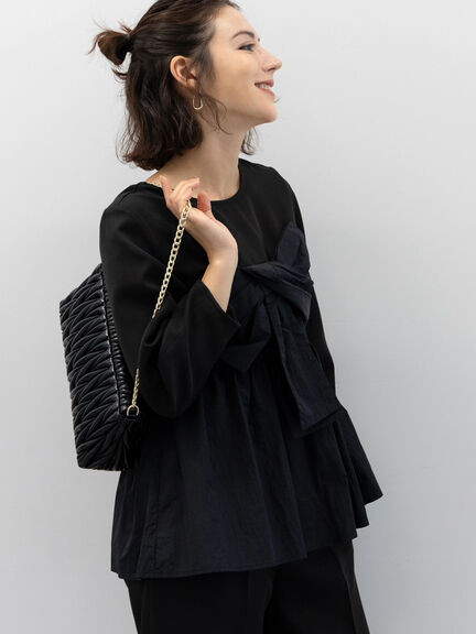 【セレモニーアイテム】リボンビスチェドッキングブラウス（セットアップ可）（ブラック）｜Te chichi（テチチ）通販