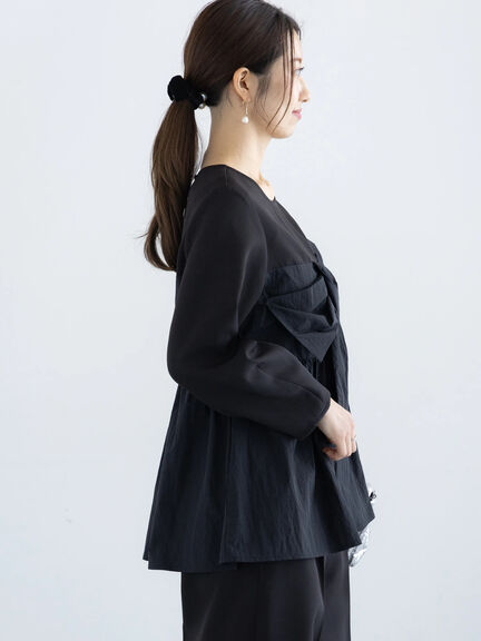 【セレモニーアイテム】リボンビスチェドッキングブラウス（セットアップ可）（ブラック）｜Te chichi（テチチ）通販