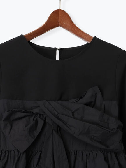 【セレモニーアイテム】リボンビスチェドッキングブラウス（セットアップ可）（ブラック）｜Te chichi（テチチ）通販