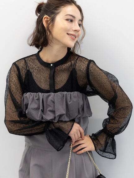 【セレモニーアイテム】バルーンフリルオールインワン（セットアップ可）（グレー/ブラック）｜Te chichi（テチチ）通販