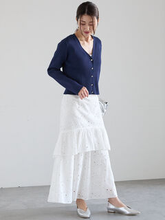 セール】 リブVネックカーディガン《2025spring catalog item セール】 リブVネックカーディガン《2025spring catalog item