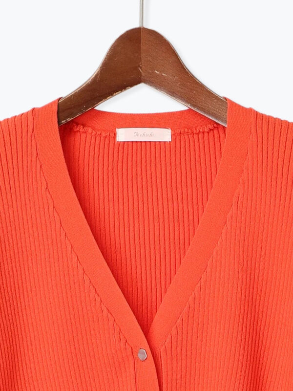 セール】 リブVネックカーディガン《2025spring catalog item セール】 リブVネックカーディガン《2025spring catalog item