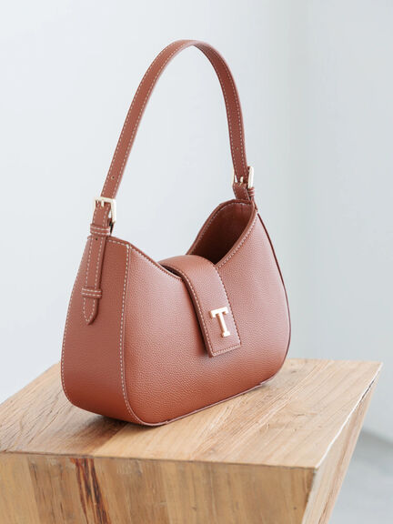 Tメタルワンショルダーバッグ《2025spring catalog item》（ホワイト/ブラウン）｜Te chichi（テチチ）通販
