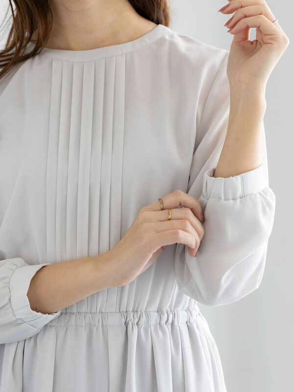 WEB限定】ジョーゼット前タックワンピース【セレモニーアイテム