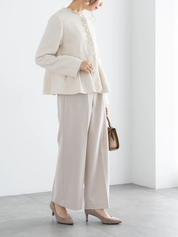 WEB限定】トライスピン杢ツイードペプラムジャケット【セレモニー