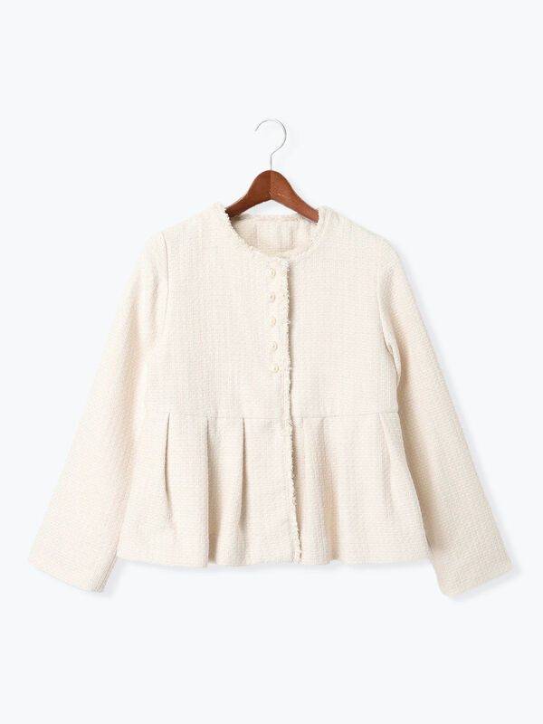 Cygne♡新品未使用　定価39500円　ツイードジャケット Lydie+ 白 ザラ ツイードジャケット レディース SIZE S (S) ZARA 中古