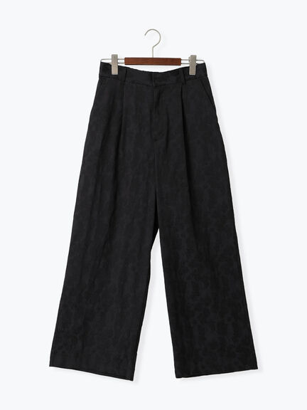 【WEB限定】フローラルジャカードストレートパンツ【セレモニーアイテム】（ブラック）｜Te chichi（テチチ）通販