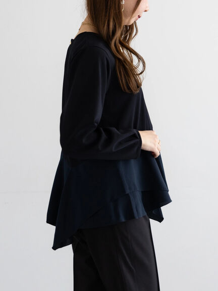 【WEB限定】カットジョーゼット切替ブラウス【セレモニーアイテム】（ネイビー）｜Te chichi（テチチ）通販