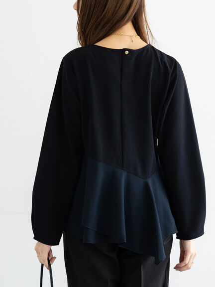【WEB限定】カットジョーゼット切替ブラウス【セレモニーアイテム】（ネイビー）｜Te chichi（テチチ）通販