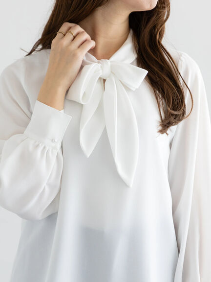 【WEB限定】2wayジョーゼットボウタイブラウス【セレモニーアイテム】（オフホワイト）｜Te chichi（テチチ）通販