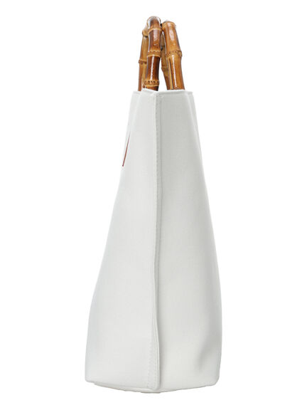 バンブーハンドルトートバッグ《2025spring catalog item》（ホワイト/ブラック/ブラウン）｜Te chichi（テチチ）通販