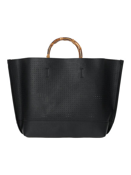 バンブーハンドルトートバッグ《2025spring catalog item》（ホワイト/ブラック/ブラウン）｜Te chichi（テチチ）通販