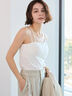 シームレスカップ付きアシメキャミソール《2025spring catalog item》（オフホワイト/ブラック）｜Te chichi（テチチ）通販