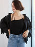シームレスカップ付きアシメキャミソール《2025spring catalog item》（オフホワイト/ブラック）｜Te chichi（テチチ）通販