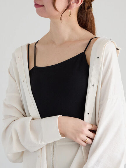 シームレスカップ付きアシメキャミソール《2025spring catalog item》（オフホワイト/ブラック）｜Te chichi（テチチ）通販