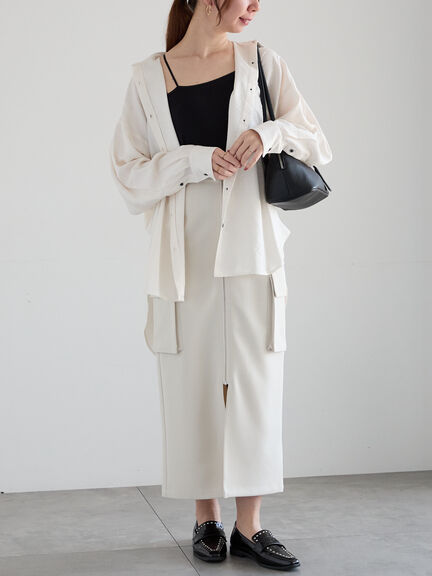 シームレスカップ付きアシメキャミソール《2025spring catalog item》（オフホワイト/ブラック）｜Te chichi（テチチ）通販