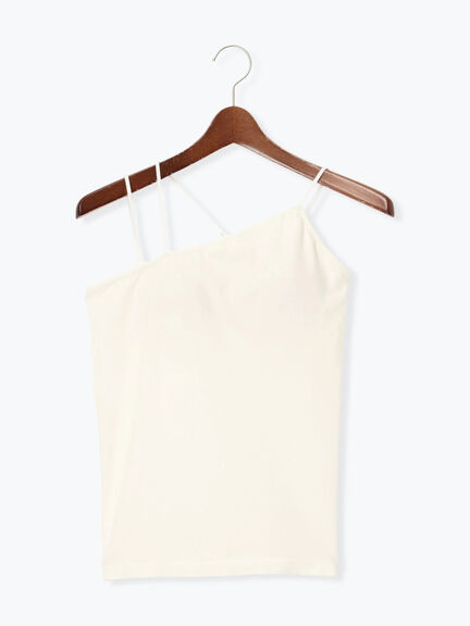 シームレスカップ付きアシメキャミソール《2025spring catalog item》（オフホワイト/ブラック）｜Te chichi（テチチ）通販