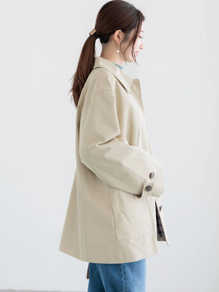 ステンカラーミドルコート《2025spring catalog item》（ベージュ/グリーン）｜Te chichi（テチチ）通販