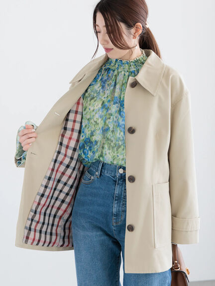 ステンカラーミドルコート《2025spring catalog item》（ベージュ/グリーン）｜Te chichi（テチチ）通販