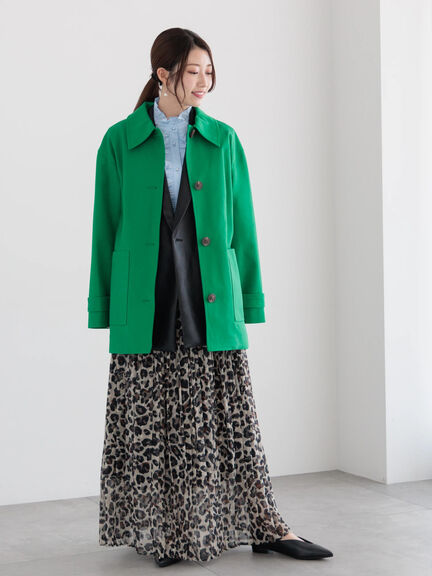 ステンカラーミドルコート《2025spring catalog item》（ベージュ/グリーン）｜Te chichi（テチチ）通販