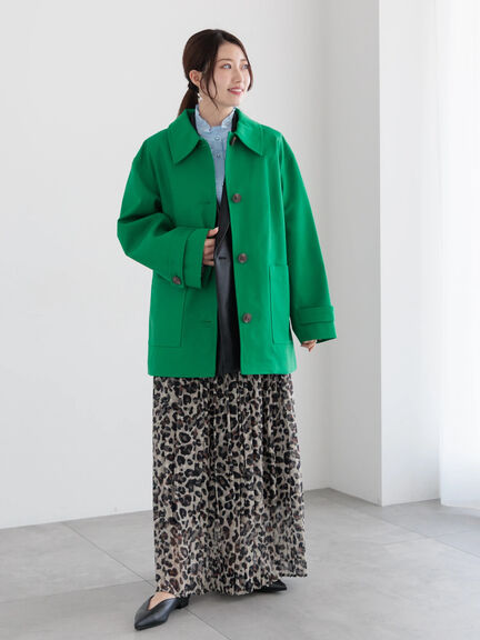 ステンカラーミドルコート《2025spring catalog item》（ベージュ/グリーン）｜Te chichi（テチチ）通販