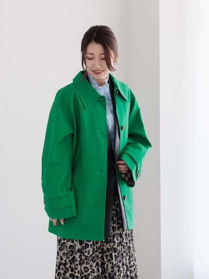 ステンカラーミドルコート《2025spring catalog item》（ベージュ/グリーン）｜Te chichi（テチチ）通販