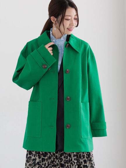 ステンカラーミドルコート《2025spring catalog item》（ベージュ/グリーン）｜Te chichi（テチチ）通販