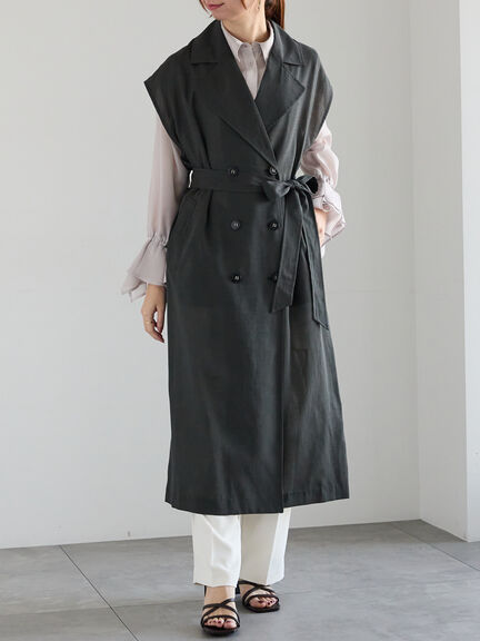 シアーロングトレンチジレ《2025spring catalog item》（チャコールグレー/ベージュ）｜Te chichi（テチチ）通販