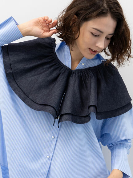 ✨美品✨ドルチェアンドガッバーナ フリル シフォン ブラウス シルク混 24SS NEW】DOLCE & GABBANA / フリル シルクシフォンブラウス