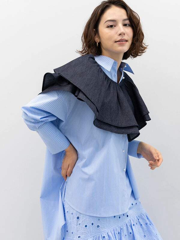 セール】 アレンジングフリルカラー（ネイビー/モカベージュ