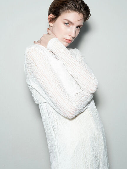 【Atelier Sucre】サイドスリットレイヤードレースワンピース《2025spring catalog item》（オフホワイト）｜Te chichi（テチチ）通販