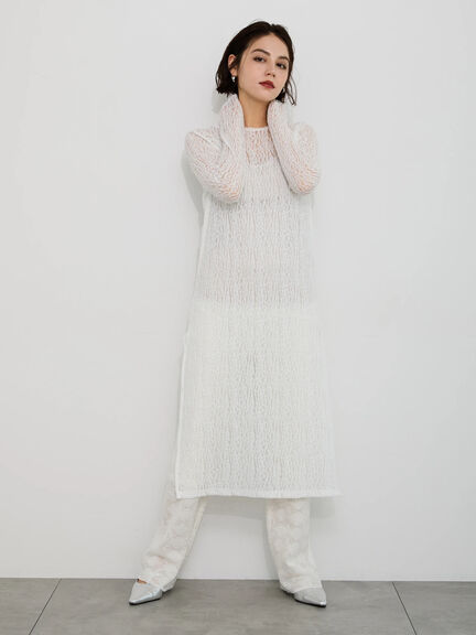【Atelier Sucre】サイドスリットレイヤードレースワンピース《2025spring catalog item》（オフホワイト）｜Te chichi（テチチ）通販