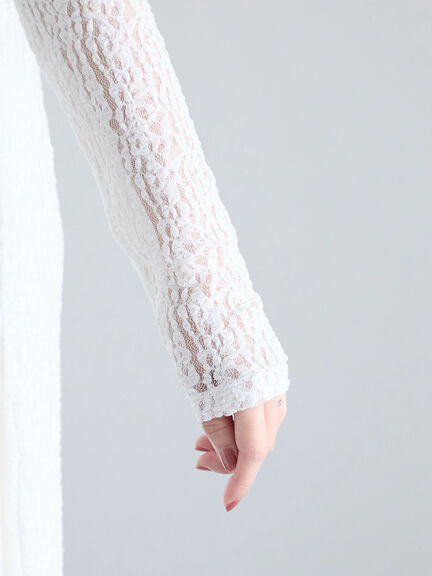 【Atelier Sucre】サイドスリットレイヤードレースワンピース《2025spring catalog item》（オフホワイト）｜Te chichi（テチチ）通販