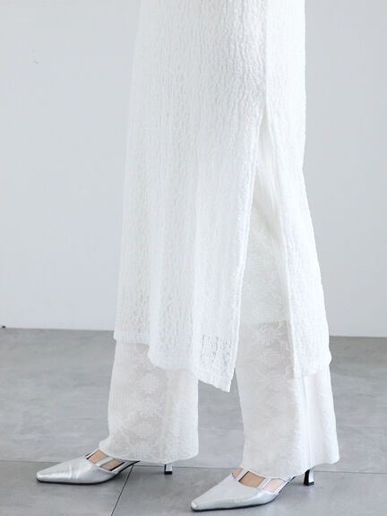 【Atelier Sucre】サイドスリットレイヤードレースワンピース《2025spring catalog item》（オフホワイト）｜Te chichi（テチチ）通販