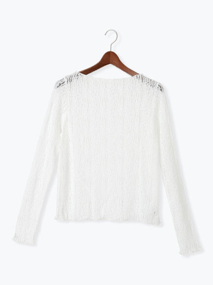 【Atelier Sucre】レースボートネックプルオーバー《2025spring catalog item》（オフホワイト）｜Te chichi（テチチ）通販