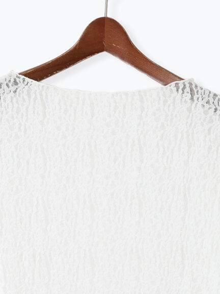 【Atelier Sucre】レースボートネックプルオーバー《2025spring catalog item》（オフホワイト）｜Te chichi（テチチ）通販