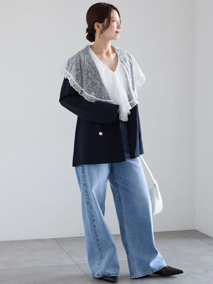【宮本茉由着用】ストレートシルエットDenim（オフホワイト/サックスブルー/ブルー）｜Te chichi（テチチ）通販