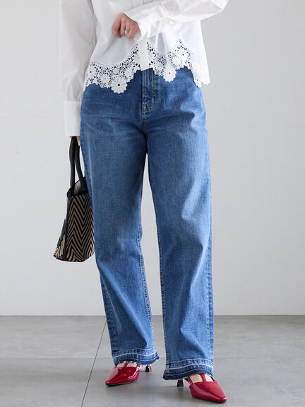 【宮本茉由着用】ストレートシルエットDenim（オフホワイト/サックスブルー/ブルー）｜Te chichi（テチチ）通販