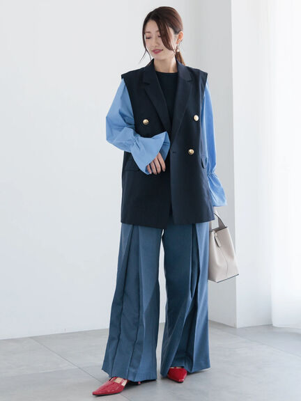 ボックスタックマリンパンツ《2025spring catalog item》（オフホワイト/ブルー/ネイビー）｜Te chichi（テチチ）通販