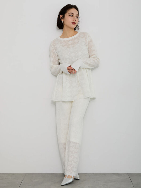 セール】 【Atelier Sucre】ストレートオフレースパンツ《2025spring