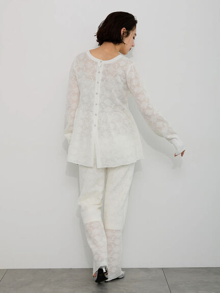 【Atelier Sucre】ストレートオフレースパンツ《2025spring catalog item》（オフホワイト）｜Te chichi（テチチ）通販