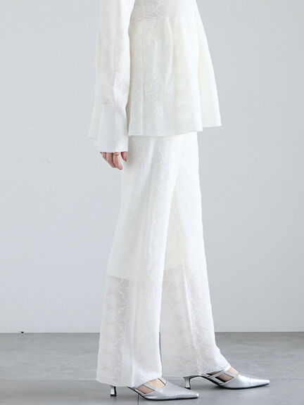 【Atelier Sucre】ストレートオフレースパンツ《2025spring catalog item》（オフホワイト）｜Te chichi（テチチ）通販