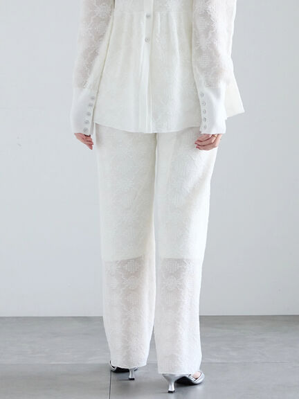【Atelier Sucre】ストレートオフレースパンツ《2025spring catalog item》（オフホワイト）｜Te chichi（テチチ）通販